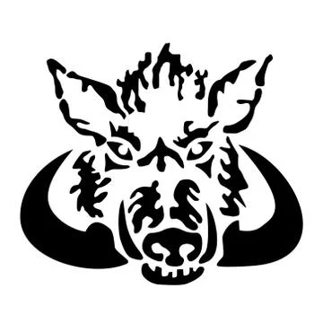 Wild boar head Stock Illustration