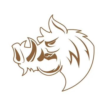 Wild Boar logo icon design Stock Illustration