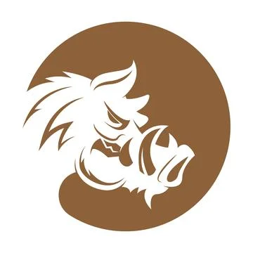 Wild Boar logo icon design Stock Illustration