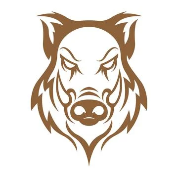 Wild Boar logo icon design Stock Illustration