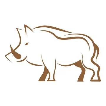 Wild Boar logo icon design Stock Illustration