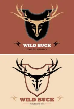 Wild buck in ruby red and light brown Illustrazione stock