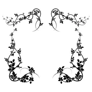 Wild bush frame pattern for decoration design new Stock Illustration
