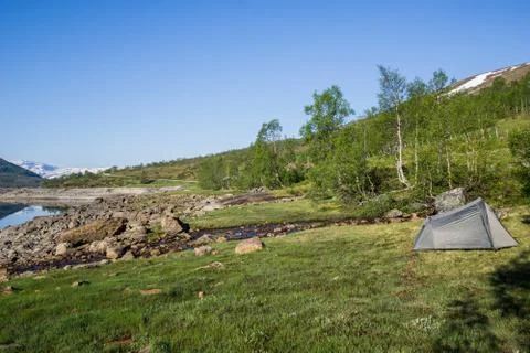 Wild camping Stock Photos