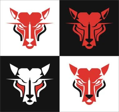 Wild cat head Stock Illustration
