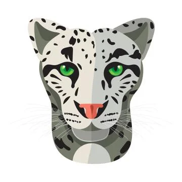 Wild cat, irbis, leopard, snow bars in vector Illustrazione stock