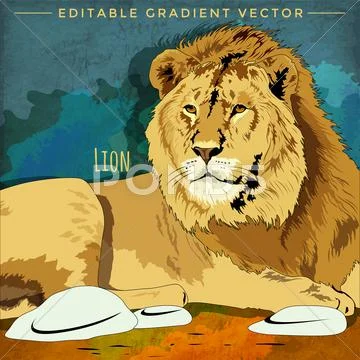Wild Cats. Lion Stock Illustration