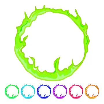 Wild circle fire cartoon vector graphic Stock Illustration