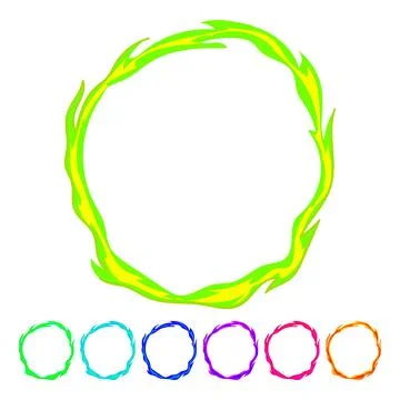 Wild circle fire vector cartoon graphic Stock Illustration