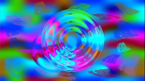 Wild colored psychedelic abstract video with moving circle shapes reminds Stock Footage 72350117