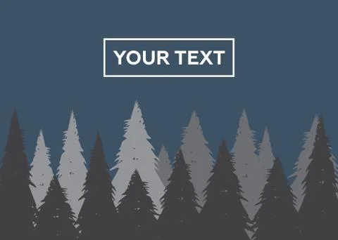 Wild coniferous forest background. Coniferous pine forest vector illustration Stock Illustration