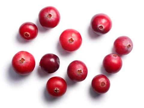 Wild cranberries, top view,  paths Stock Photos