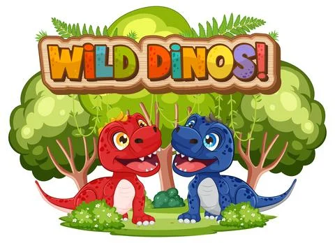 Wild Dinos Adventure Stock Illustration