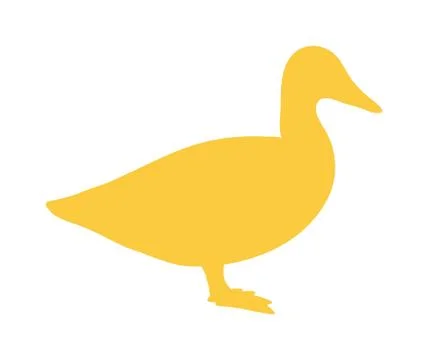 Wild duck animal flat vector silhouette Stock Illustration