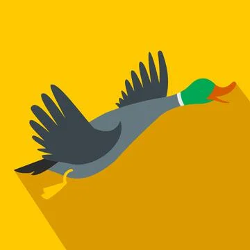Wild duck flat icon Stock Illustration