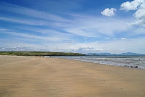 The wild, empty beach at Abeffraw on Anglesey, Wales, UK Stock Photos