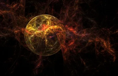 Wild fire. Abstract flames on white background. Computer-generated fractal in Stock Illustration
