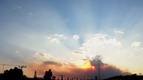 Wild fire sunset timelapse Stock Footage 152053221