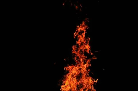 Wild fire wild fire flames burn hot with black background ,model released,... Stock Photos