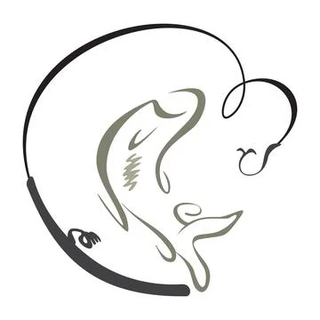 Wild fish sign Stock Illustration