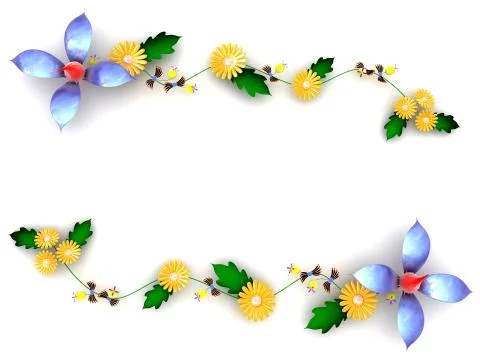 Wild flower 3d Stock Photos