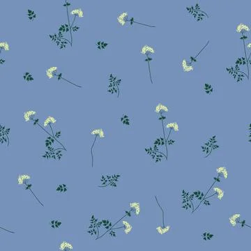 Wild flower hemlock seamless pattern イラスト素材