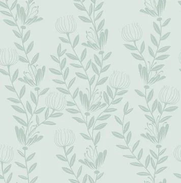 Wild Flower Pattern Floral Background Seamless Stock Illustration