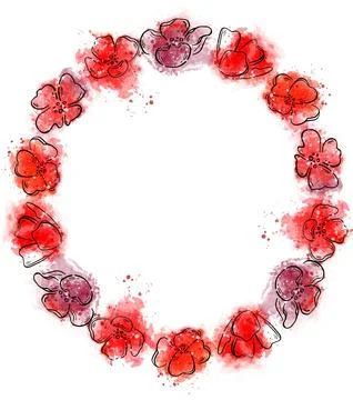 Wild flowers. Samples. White background. and illustration Stock Illustration