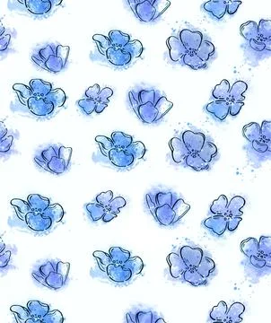 Wild flowers. Samples. White background. and illustration Stock Illustration