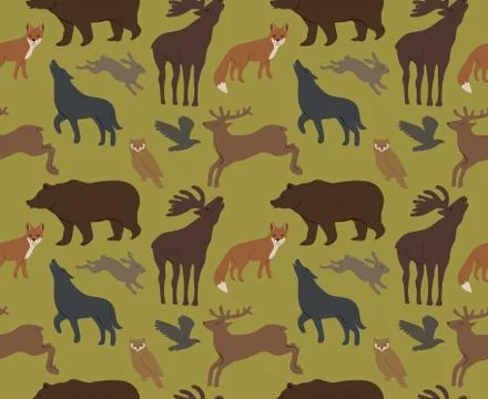 Wild forest animals Stock Illustration