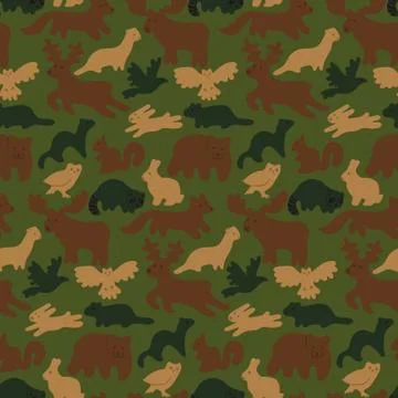 Wild forest animals Stock Illustration