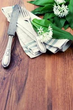 Wild garlic (ramson) in springtime. Stock Photos