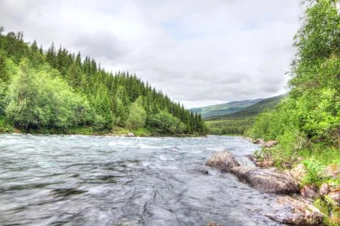 Wild glacier river Stock Photos
