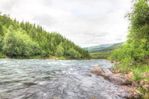 Wild glacier river 스톡 사진