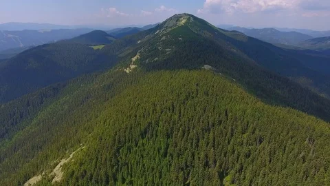 Wild Gorgany mountain range in Ukraine. Aerial view Stock Footage 79226850