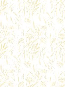 Wild grasses seamless pattern. Grass silhouettes, cereal plants Stock Illustration