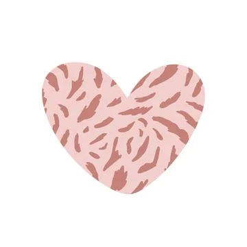 Wild Heart Vector Silhouette Leopard Animal Print Stock Illustration