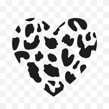 Wild Heart Vector Silhouette Leopard Animal Print Stock Illustration