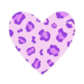 Wild Heart Vector Silhouette Leopard Animal Print Stock Illustration