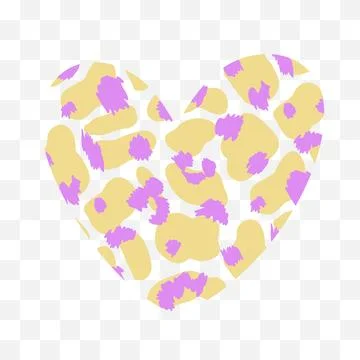 Wild Heart Vector Silhouette Leopard Animal Print Stock Illustration