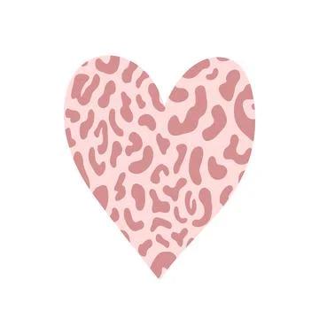Wild Heart Vector Silhouette Leopard Animal Print Stock Illustration