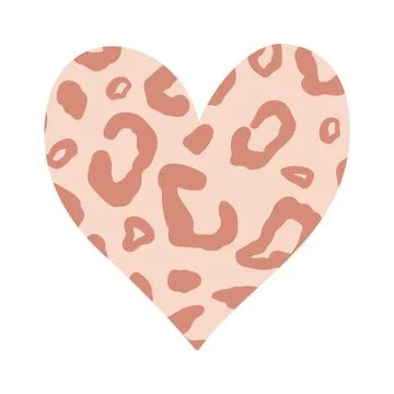 Wild Heart Vector Silhouette Leopard Animal Print Stock Illustration