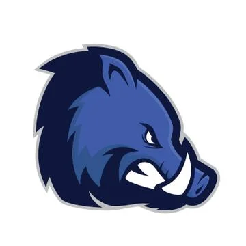 Wild hog or boar head mascot Stock Illustration