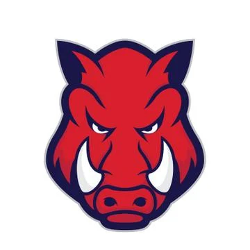 Wild hog or boar head mascot Stock Illustration