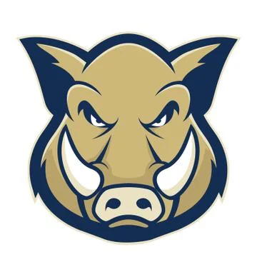 Wild hog or boar head mascot Stock Illustration