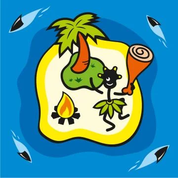 Wild island Stock Illustration