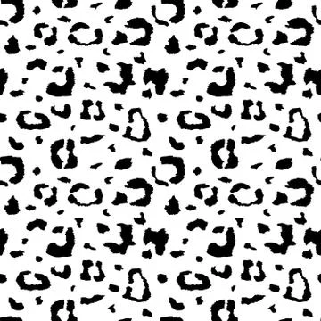 Wild leopard skin vector black and white seamless pattern for africa style Illustrazione stock
