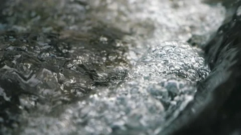 Wild mountain river clear waterfall with rocks and splashes Vídeo Stock 148620792