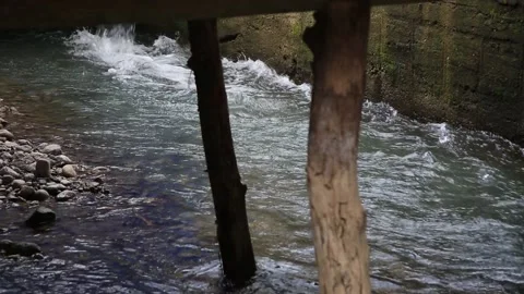 Wild Mountain River Close Up Abundant Clear Stream Stock Footage 138207259