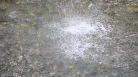Wild Mountain River Close Up Abundant Clear Stream Stock Footage 138207396